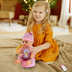deAO 14-inch doll and accessories for interactive feeding and changing play