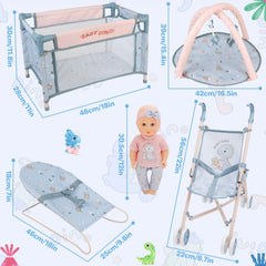deAO baby doll set pacifiers and bottles for realistic care moments