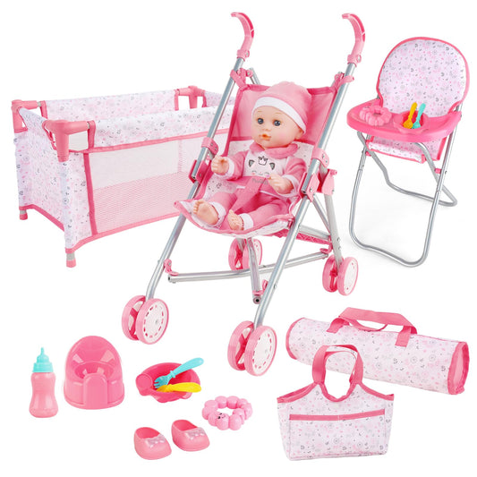 deAO baby doll stroller assembly for imaginative play and easy setup