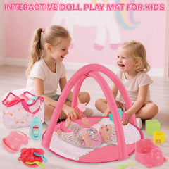 DeAO storage bag keeps doll set organized during travel.