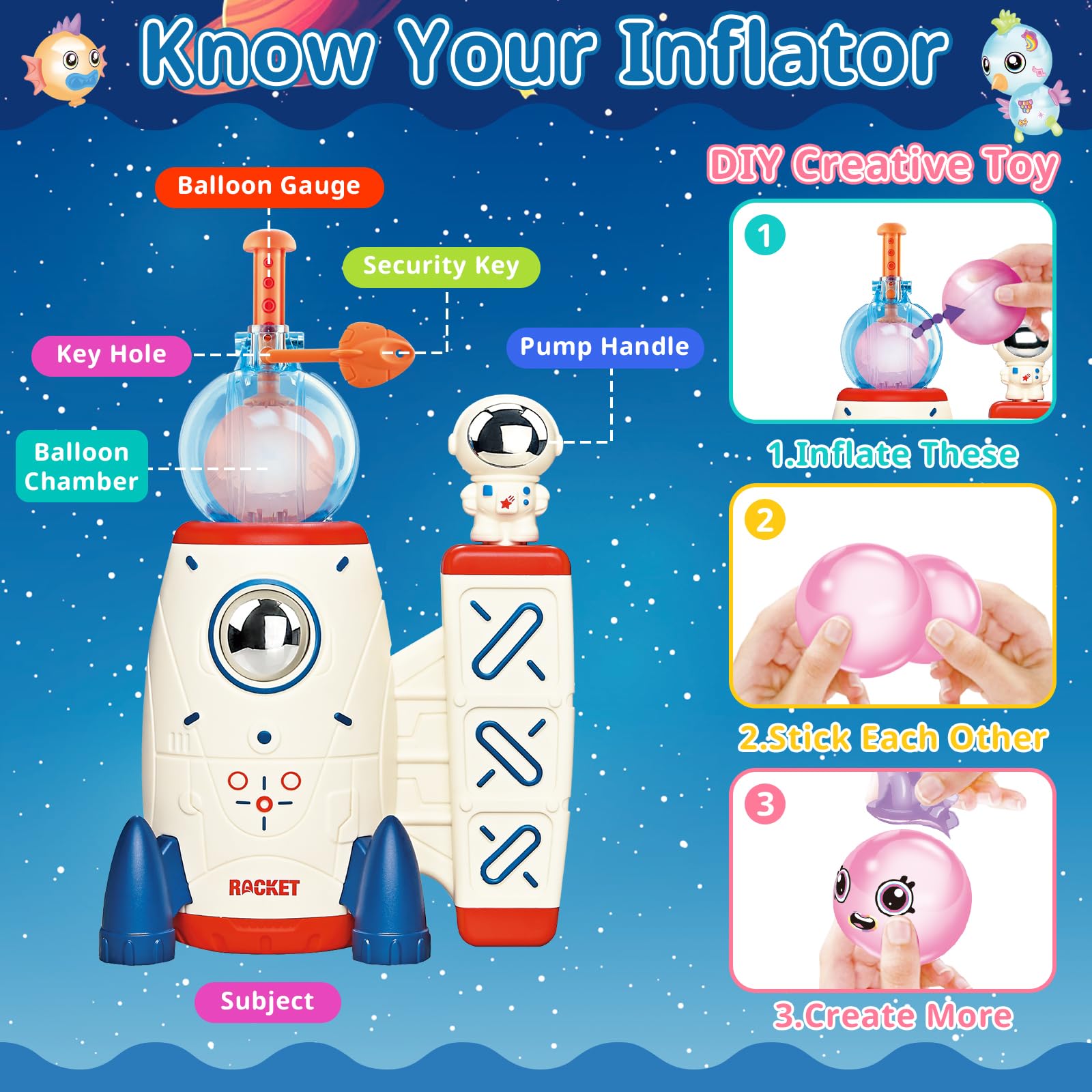 DeAO DIY Balloon Kit 18 deco accessories sparks wings, eyes, and imaginative characters.