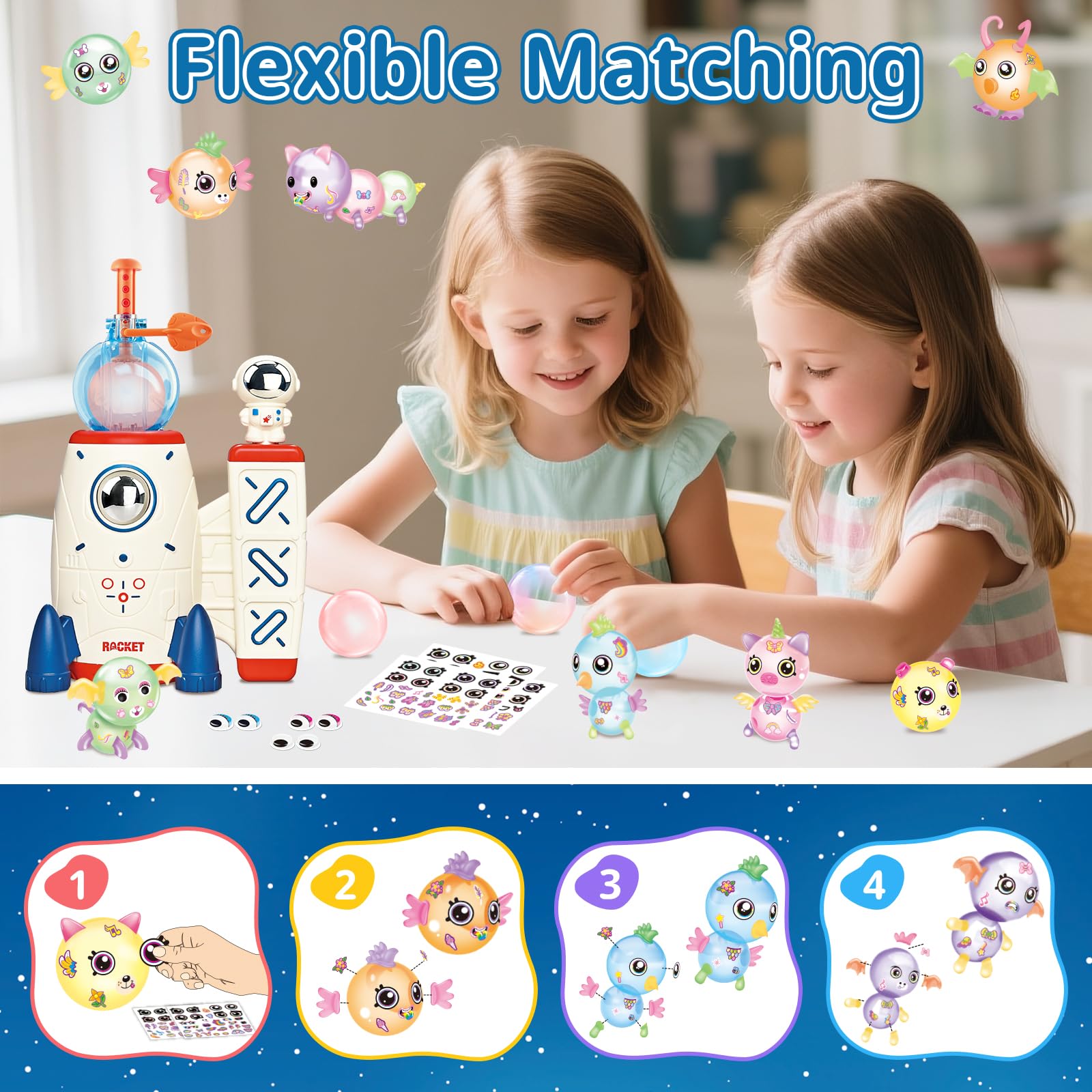 DeAO DIY Balloon Kit 3D eyes and stickers help finish unique animals.