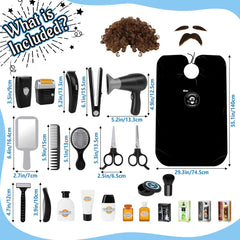 deAO Barber Tools Set with mirrors, brushes, and combs for creative play