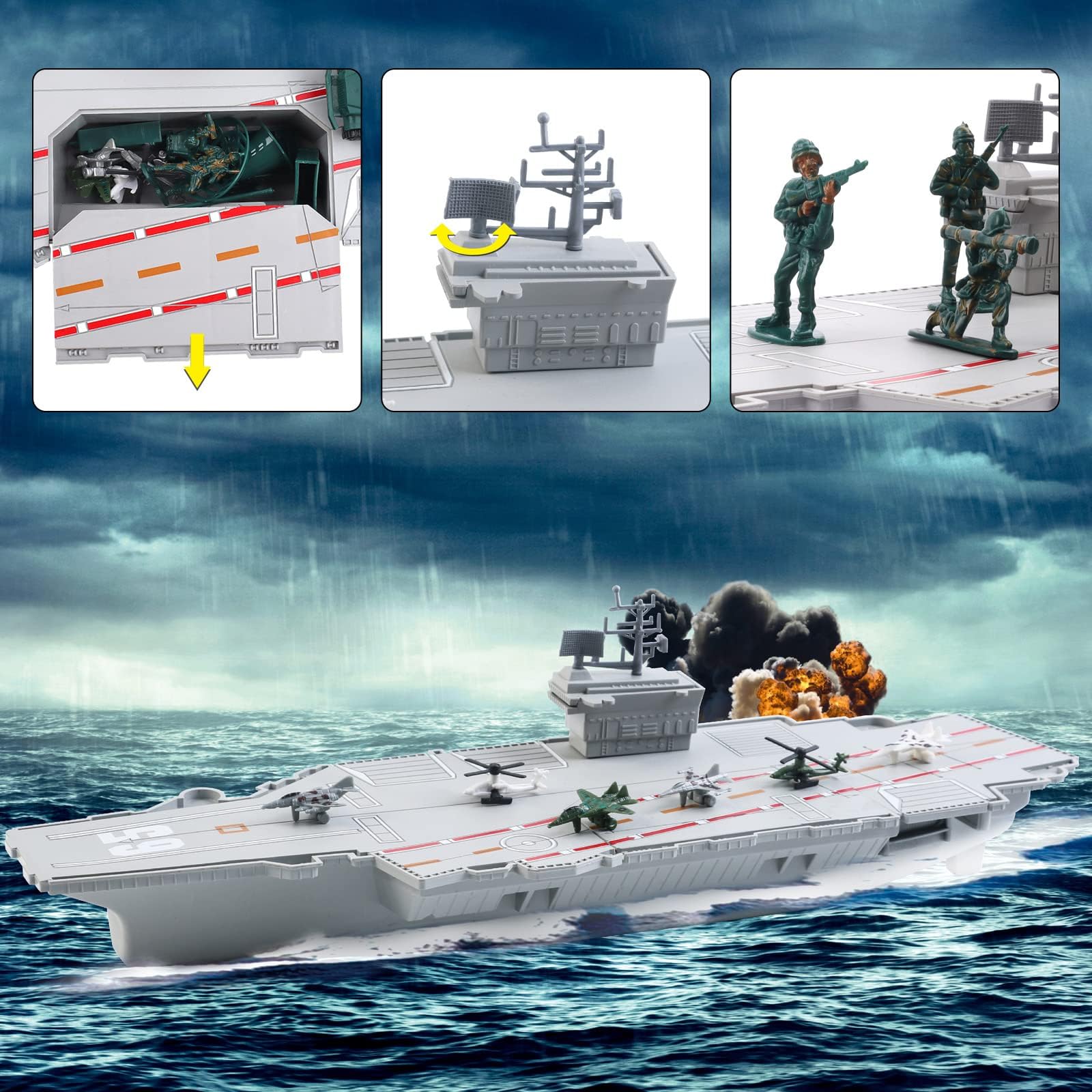 deAO battleship model offers a sturdy build for pretend missions