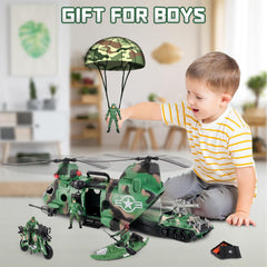 deAO camouflage parachute toy demonstrating safe launch and land play