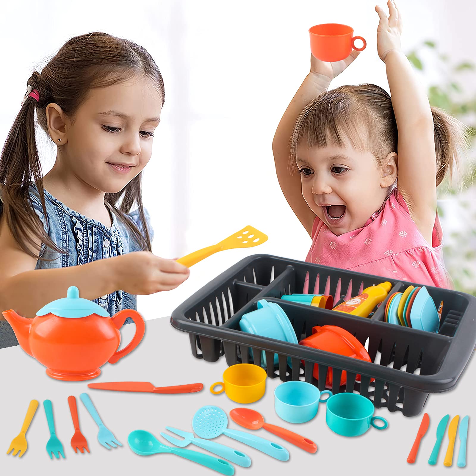 deAO pots and pans toy set ideal for hands-on pretend cooking