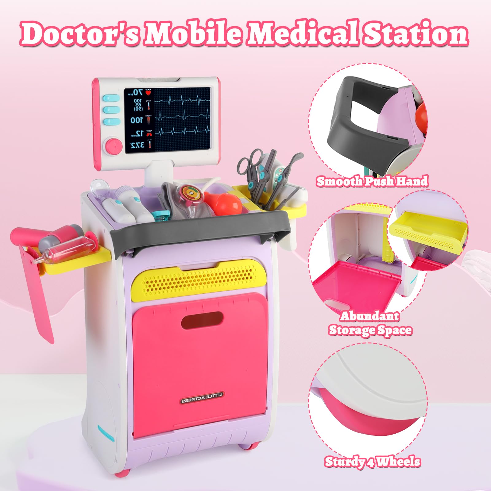 deAO Doctor Kit stethoscope provides realistic heartbeat cues during play