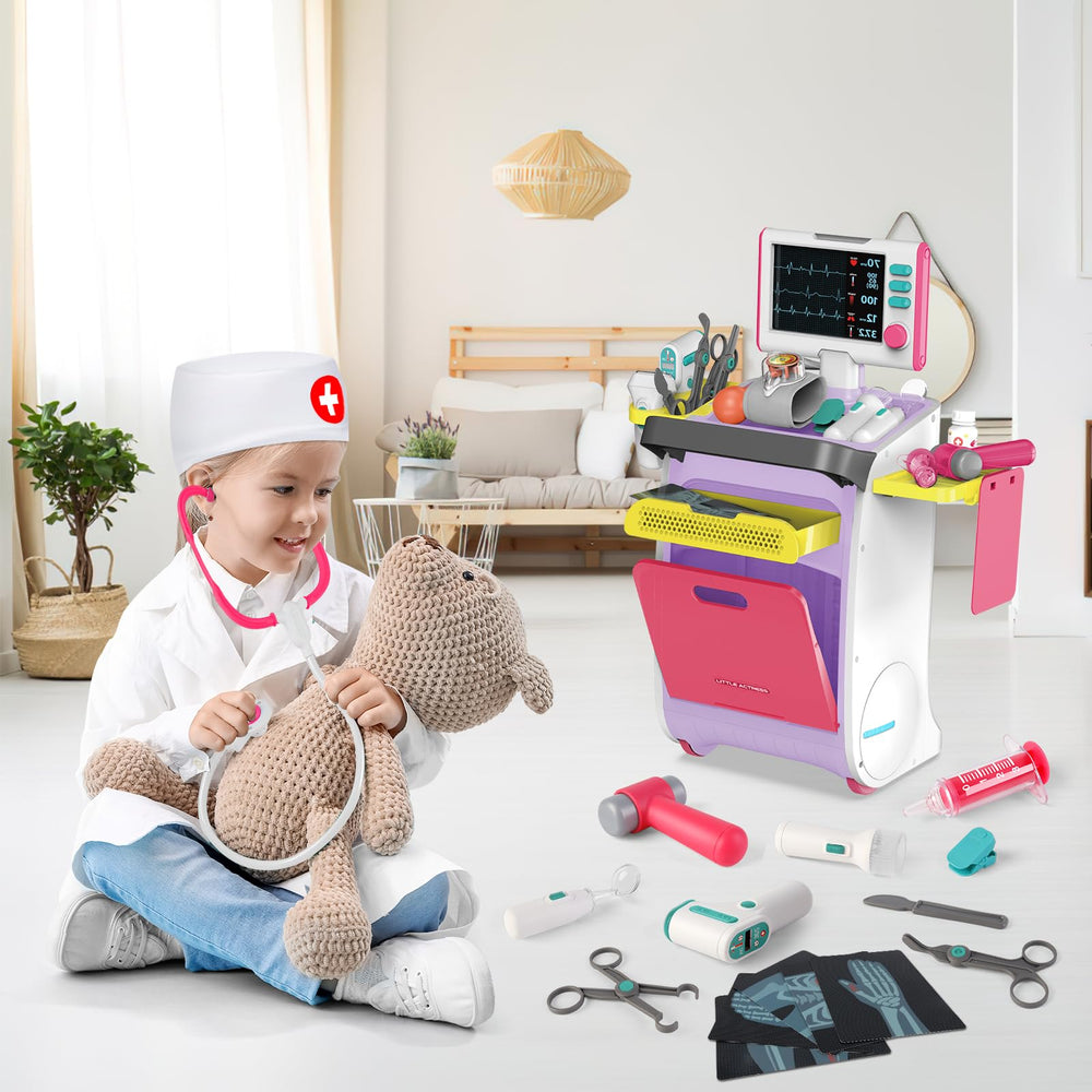 deAO Doctor Kit storage counter keeps accessories organized after play