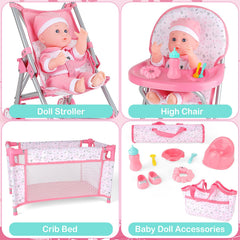 deAO doll bed nursery setup for cozy nap time pretend play