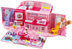 deAO doll house 2-in-1 carry case for easy tidy storage and transport.