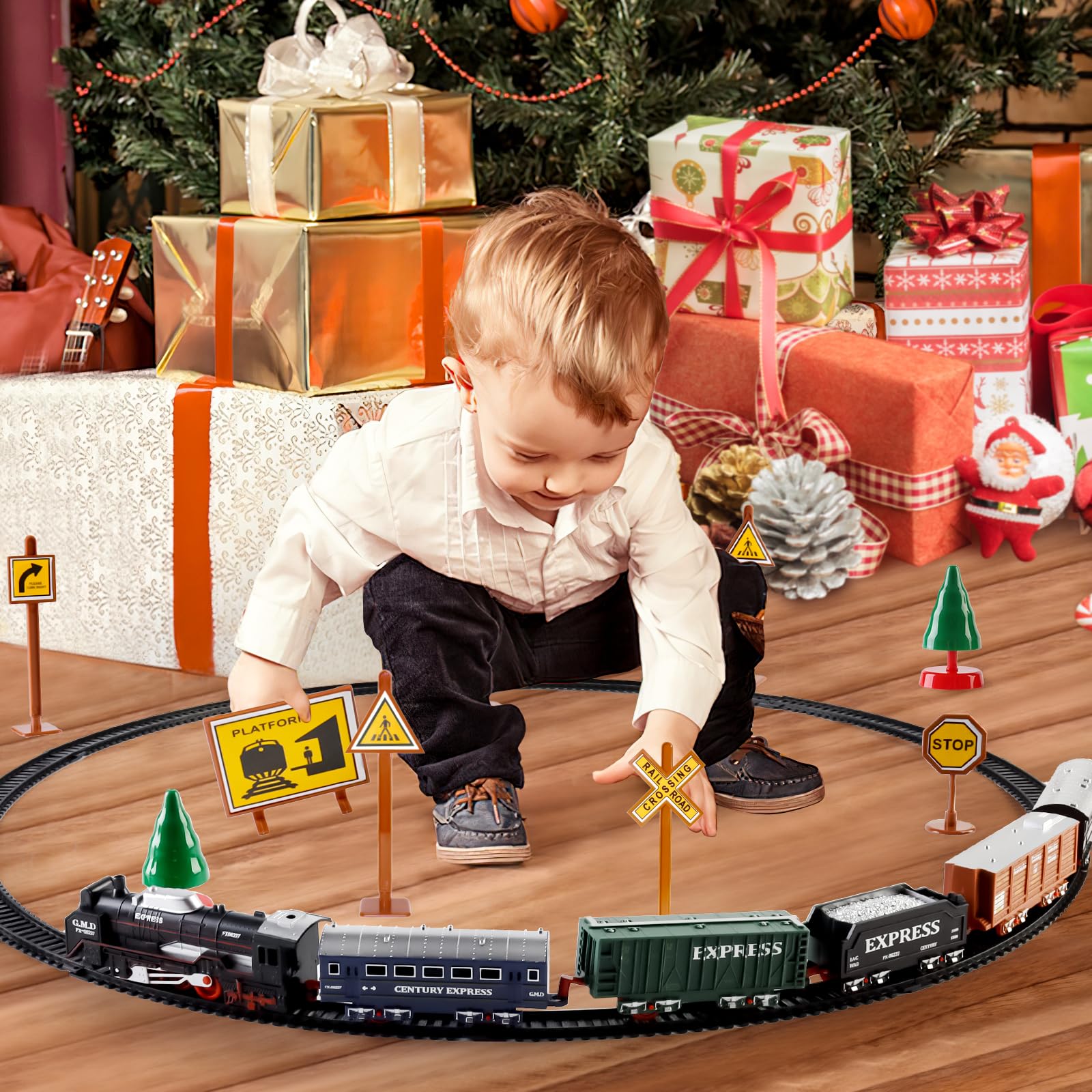 deAO Electric Train with Lights enhances engaging play sessions