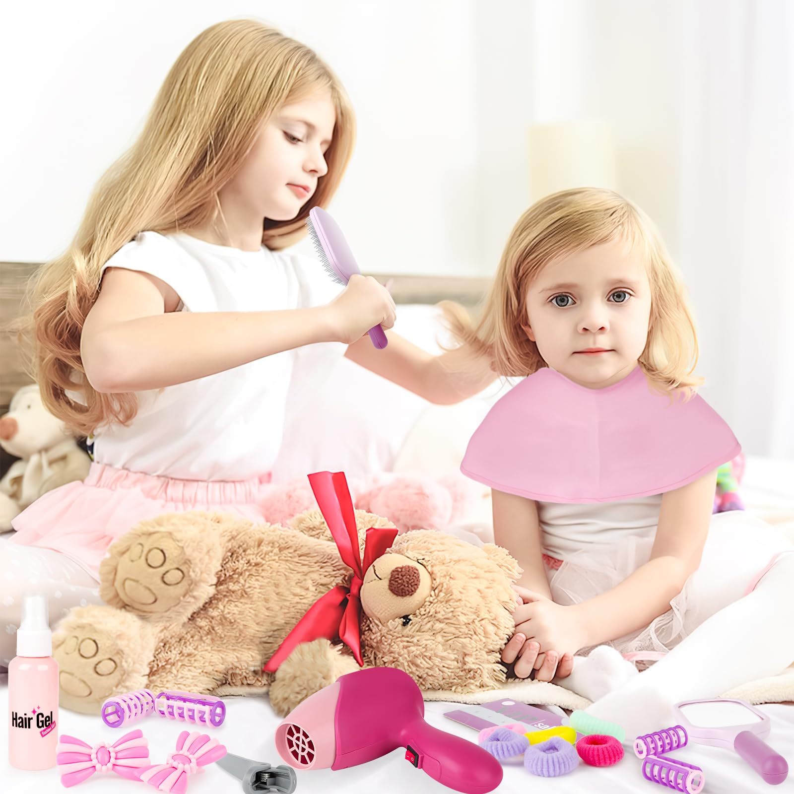 deAO Girls Beauty Salon Set perfume bottle adds finishing touch to dress-up.