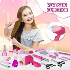 deAO Girls Beauty Salon Set tool bag keeps accessories organized during play.
