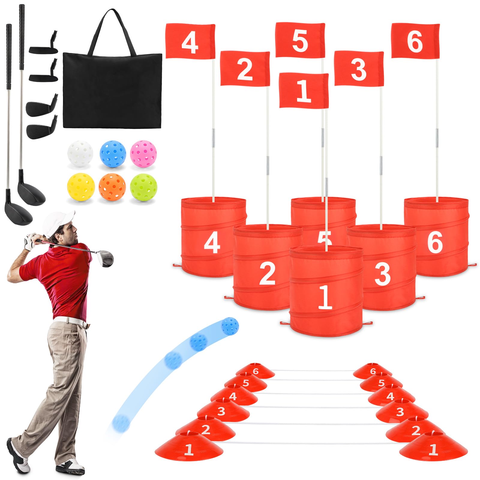 deAO Golf Yard Game back yard setup, easy to assemble and fun for all ages.