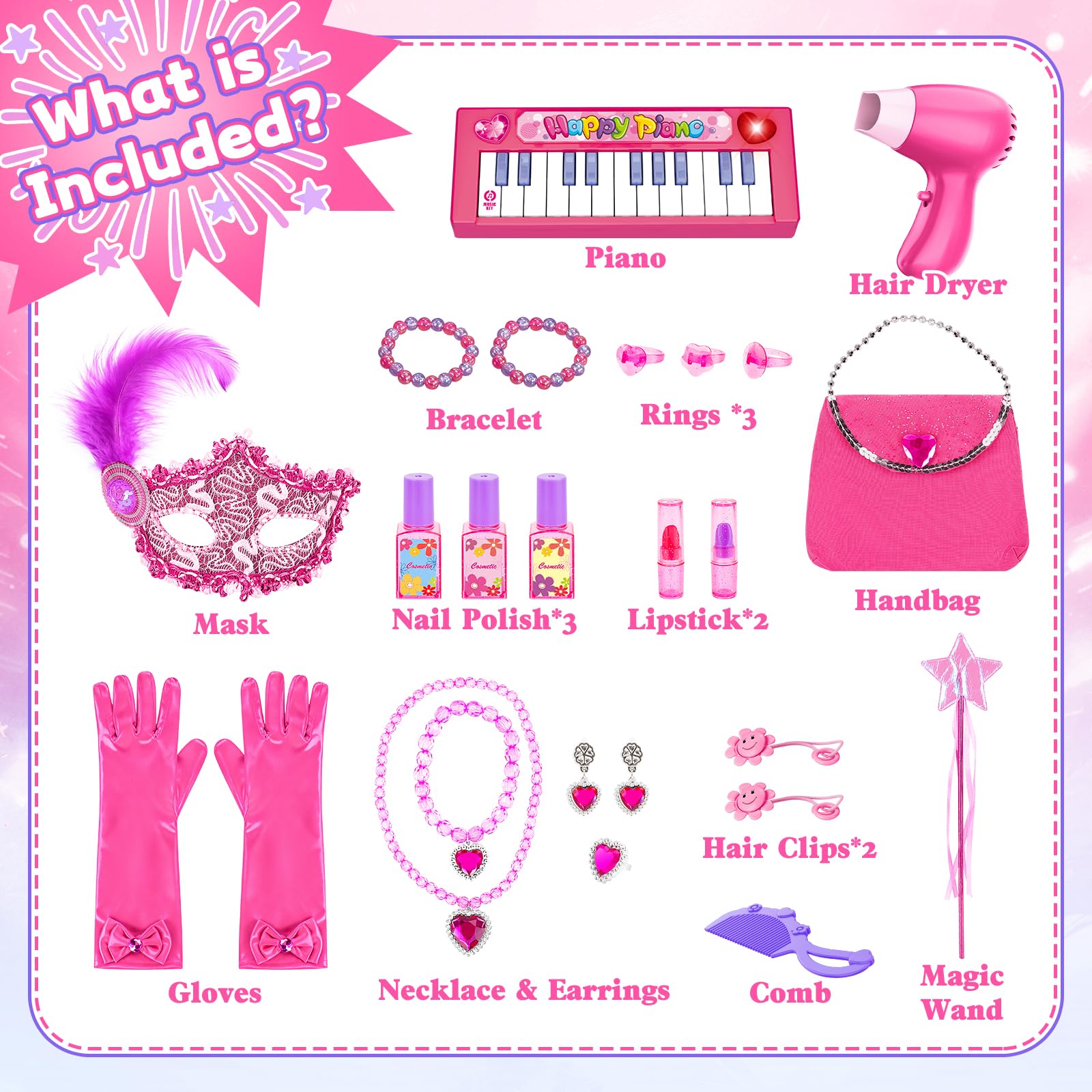deAO hair accessories enhance pretend fashion shows and styling sessions.