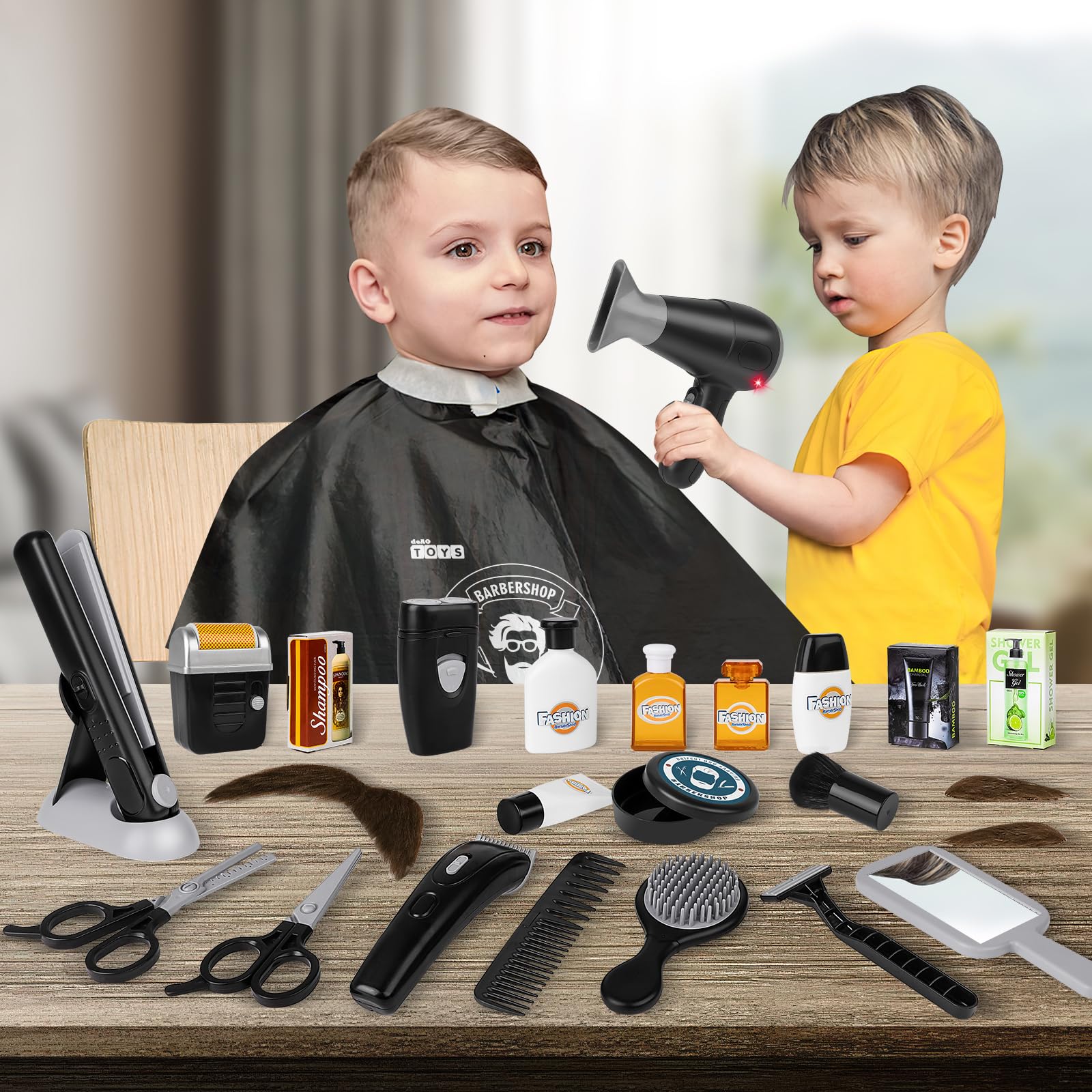 deAO Hair Straightener toy for safe pretend styling during salon play