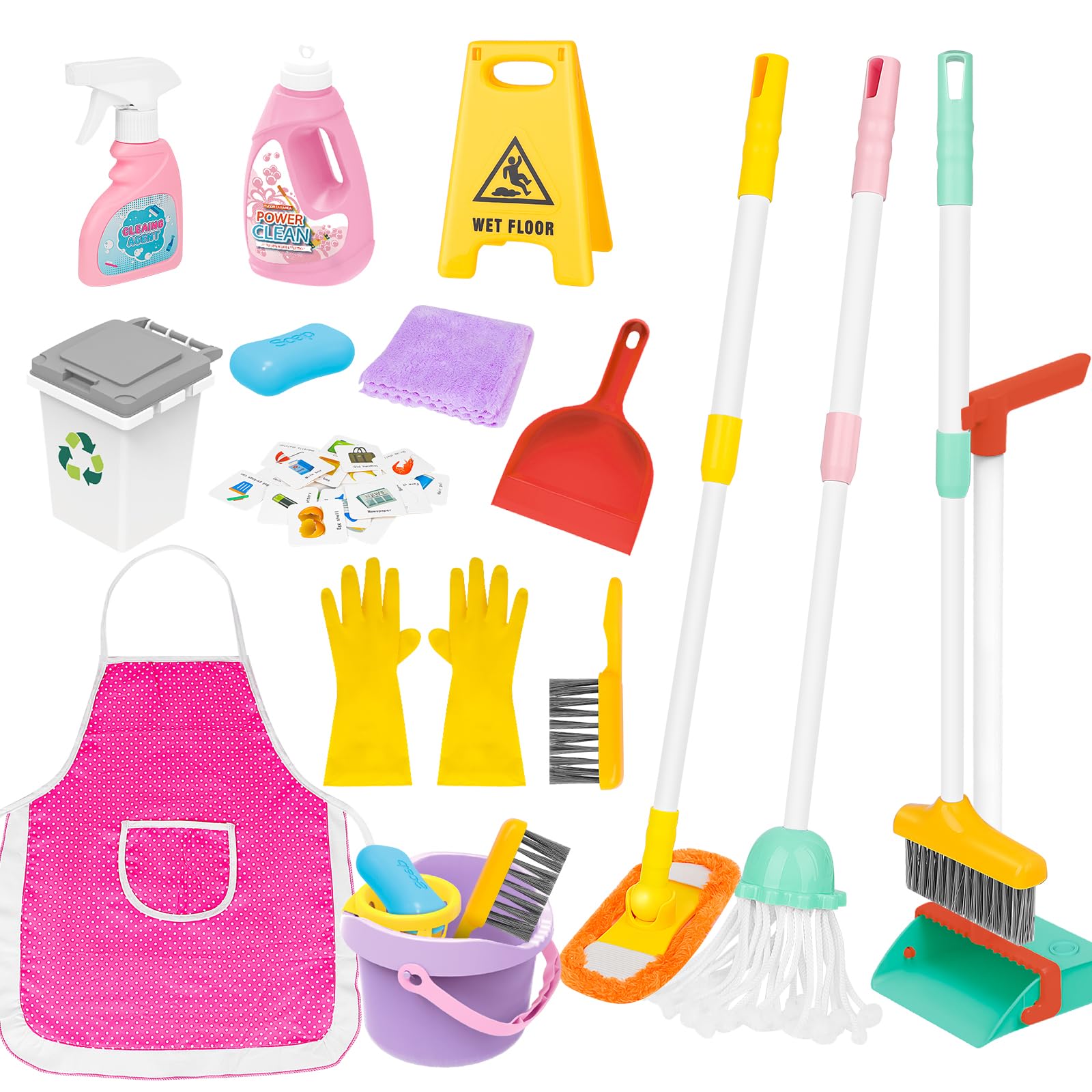 deAO Kids Cleaning Set broom for pretend play and tidying.
