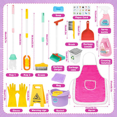 deAO Kids Cleaning Set dust pan for quick tidy-ups in play.
