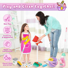 deAO Kids Cleaning Set mop for engaging cleanup during playtime.