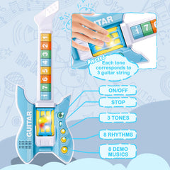 deAO Kids microphone with speaker blue highlights interactive karaoke moments
