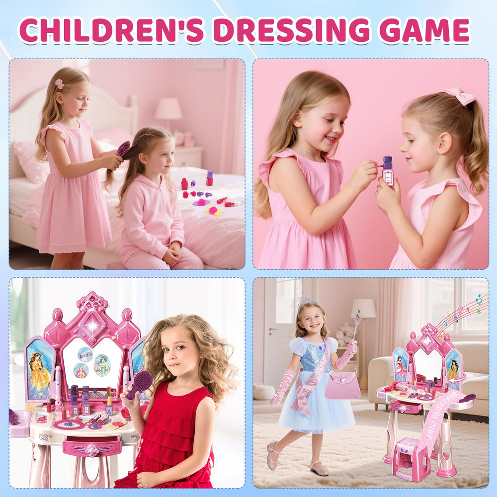 deAO Kids Vanity Set supports creative dress-up play and storytelling