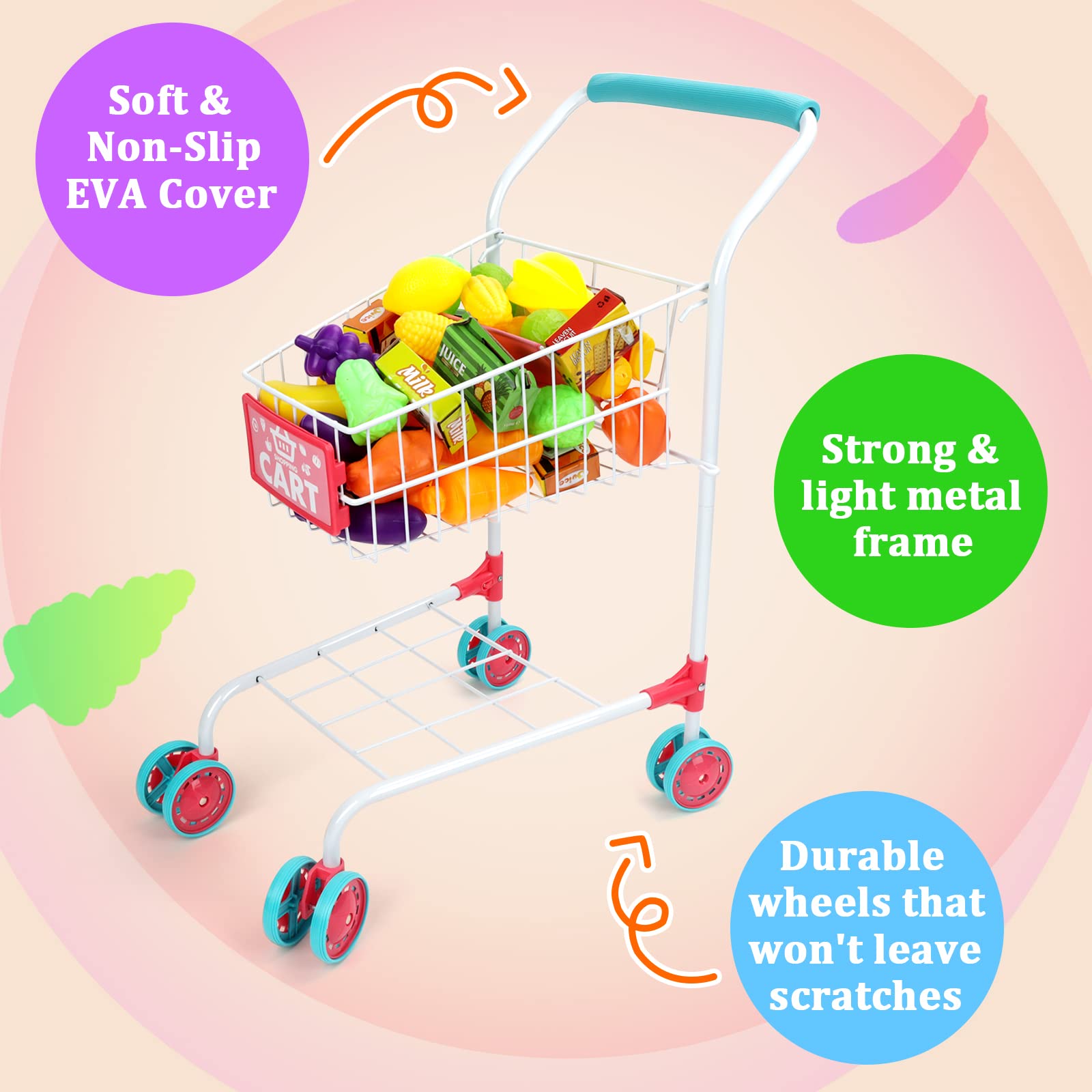 deAO Gift-ready cart for kids aged 3+—a delightful birthday or holiday surprise.