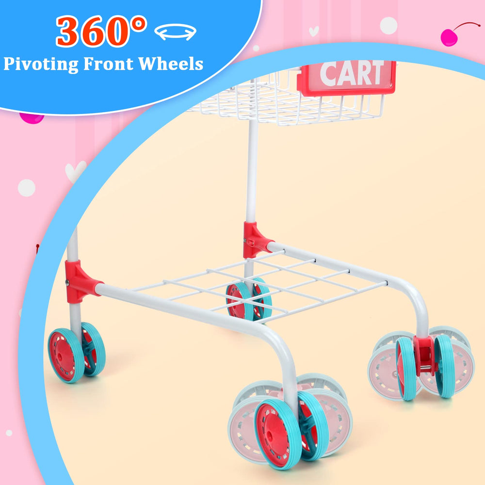deAO 46-piece pretend food helps kids learn sequencing and sorting while shopping.