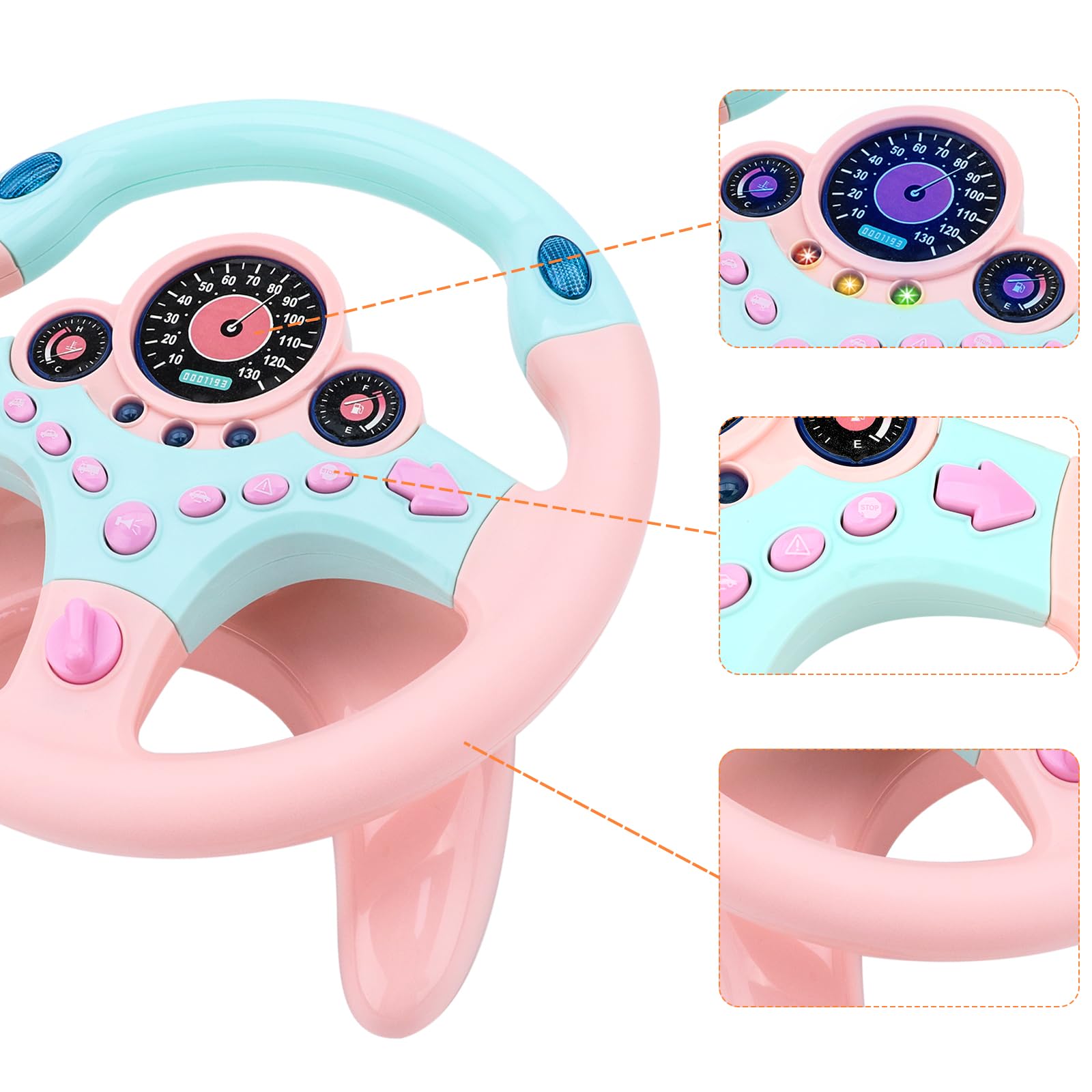 deAO steering wheel with 360-degree rotation for dynamic play