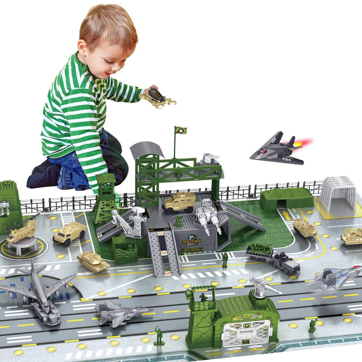 deAO Military Base Set battle map offers a large space for imaginative missions.