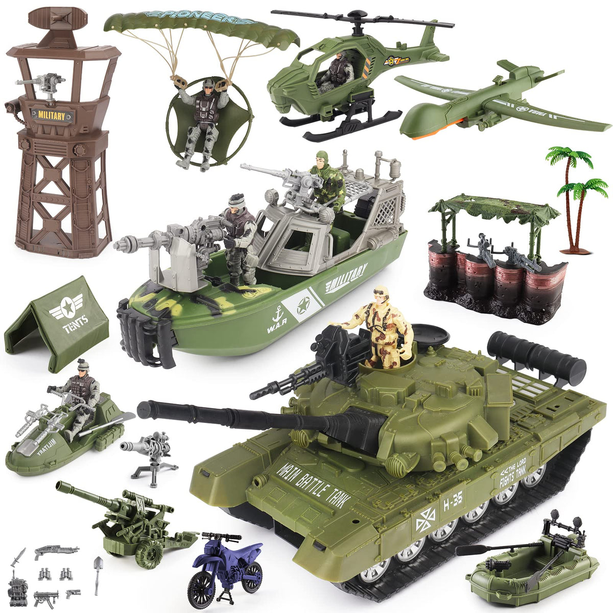 deAO Defence Tower with army set boosts imaginative play and coordination