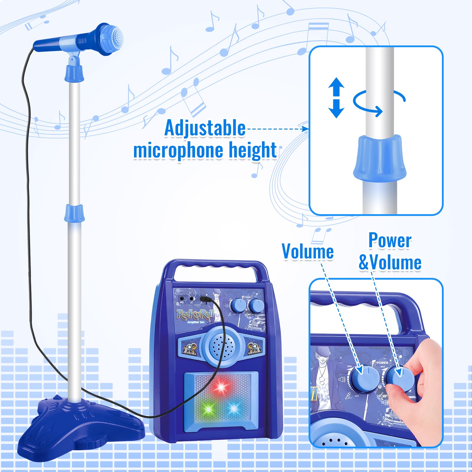 deAO amplifier included for clear sound during home jam sessions
