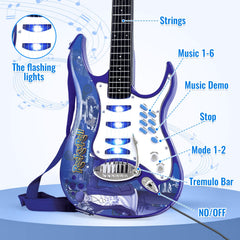 deAO guitar set with blinking LEDs during mode 1 demo songs