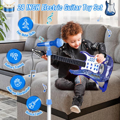 deAO microphone with stand setup for pretend performances and singing