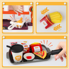 deAO pizza play set fried chicken piece demonstrates complete meal variety for imaginative play