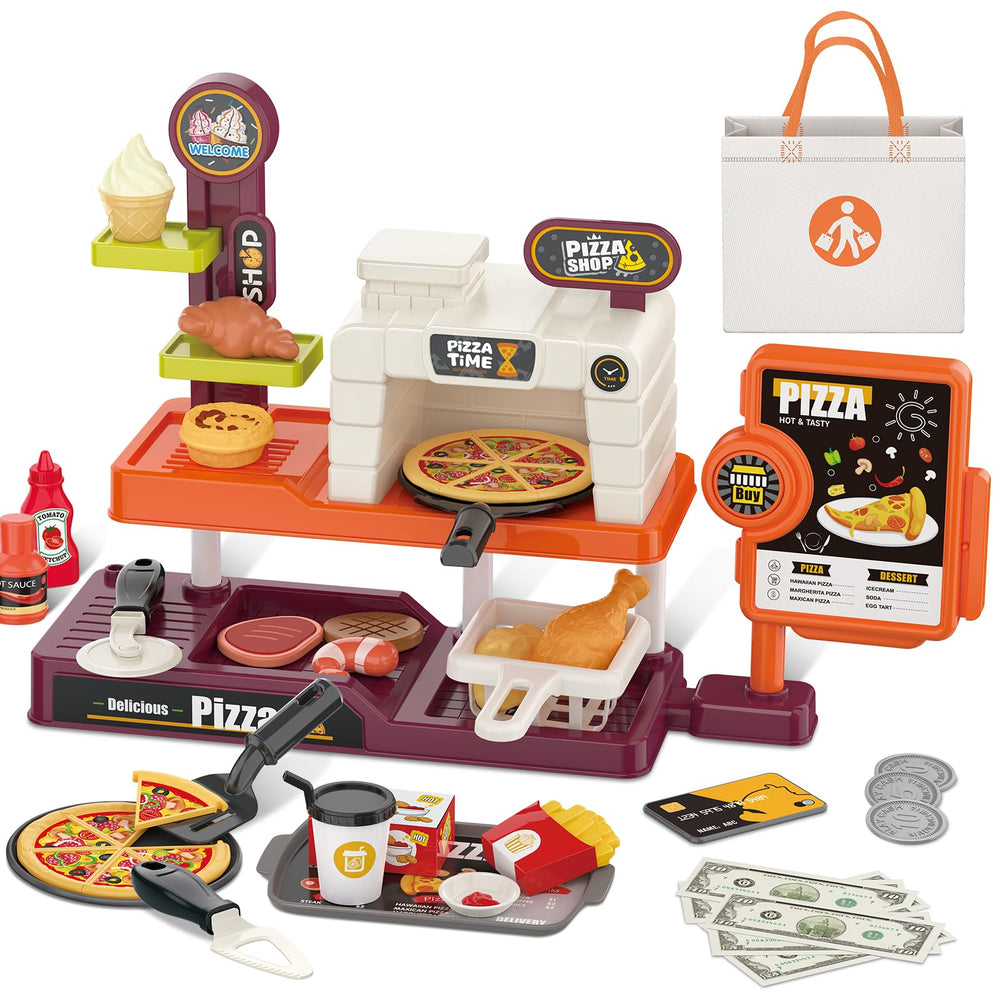 deAO pizza play set pizza slice for realistic pretend slicing and roleplay fun