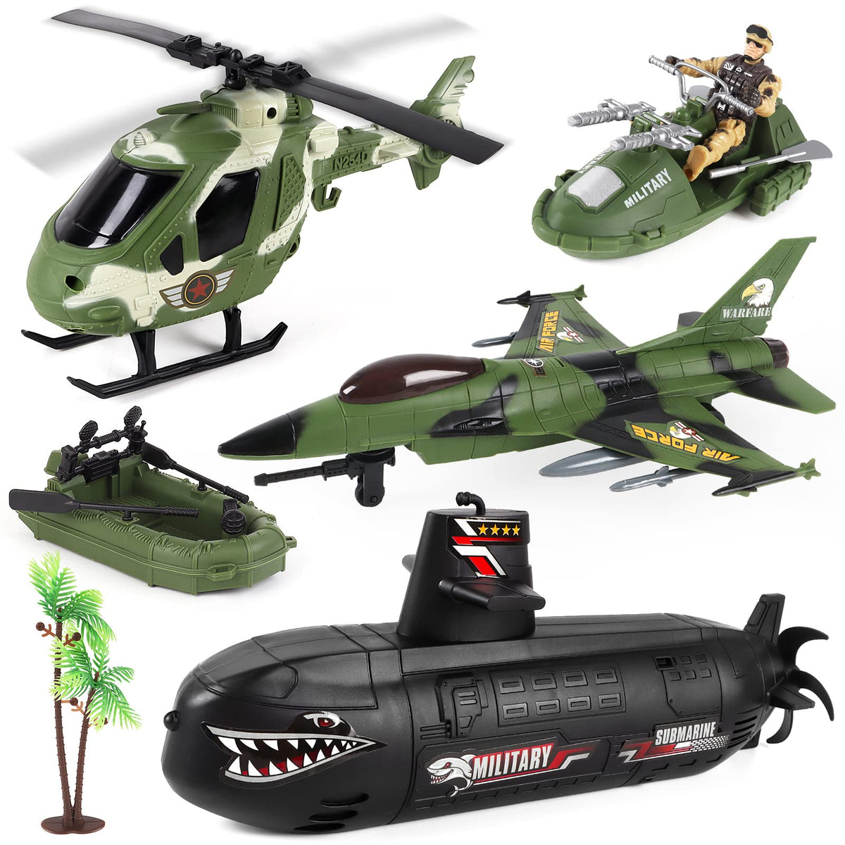 deAO submarine army raft boosts imaginative naval play for kids