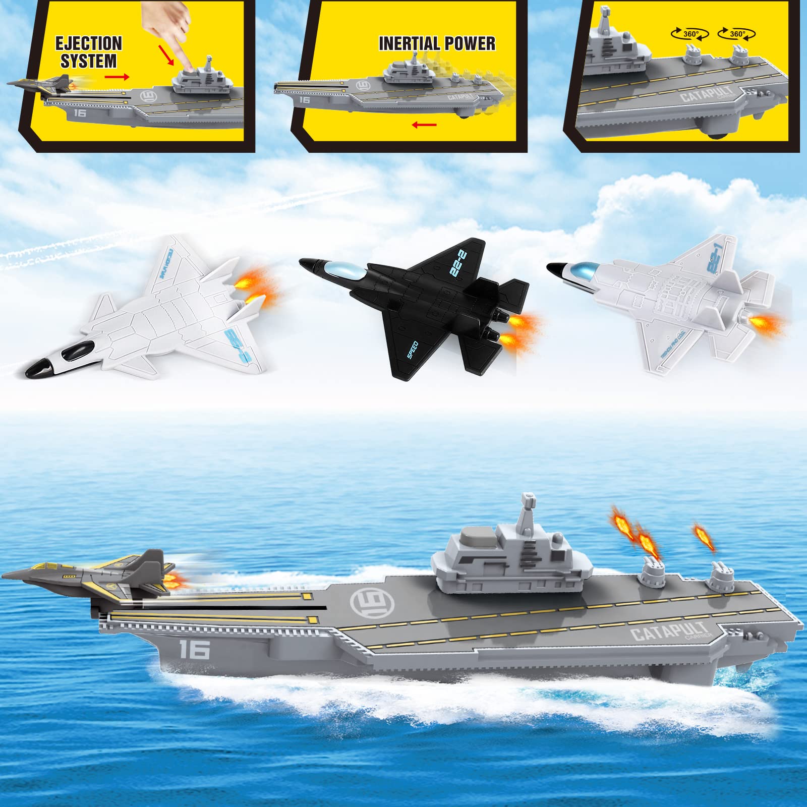 deAO submarine toy with missile launch feature for engaging action play.