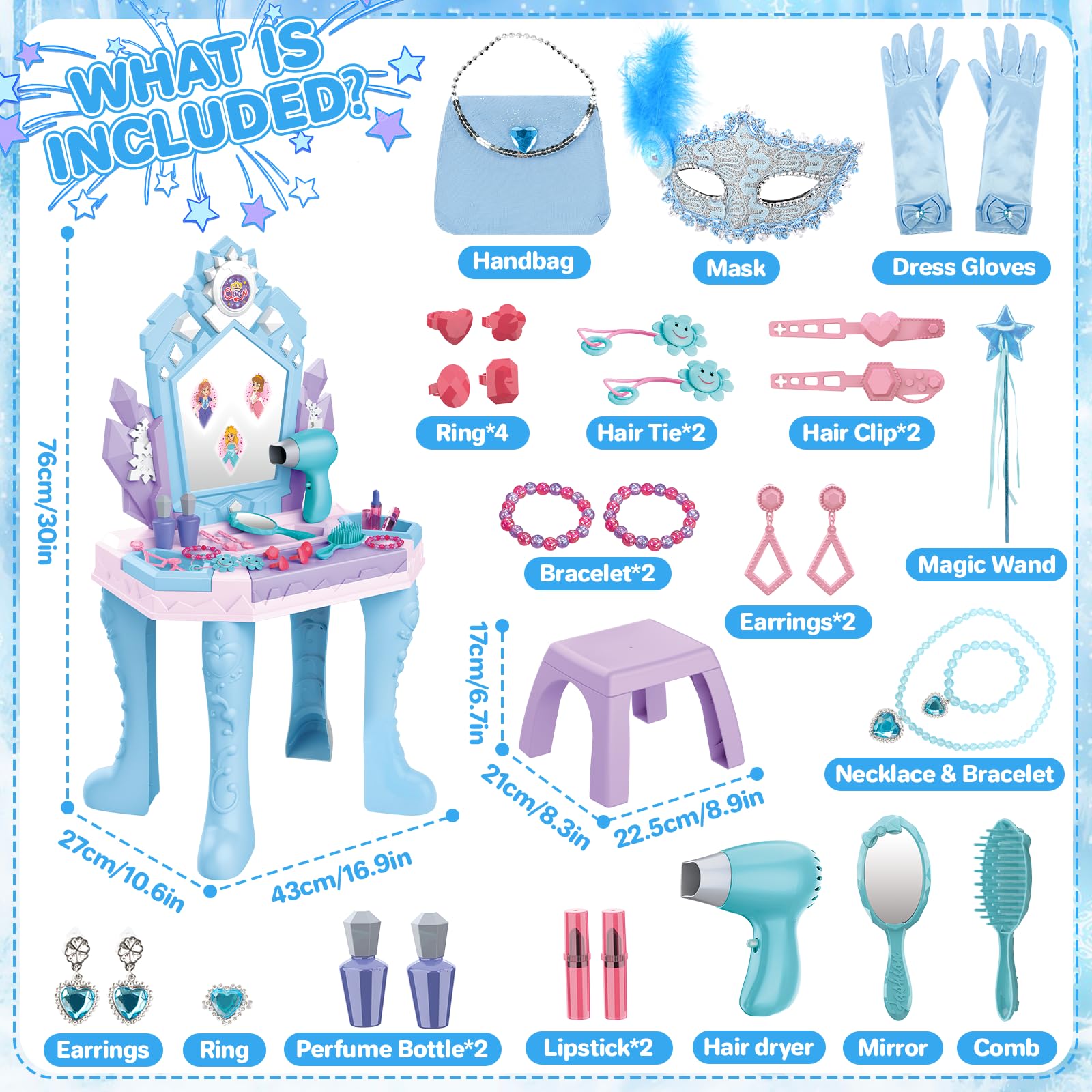 deAO Toddler Vanity Handbag – handy prop completes dress-up outfits and storytelling