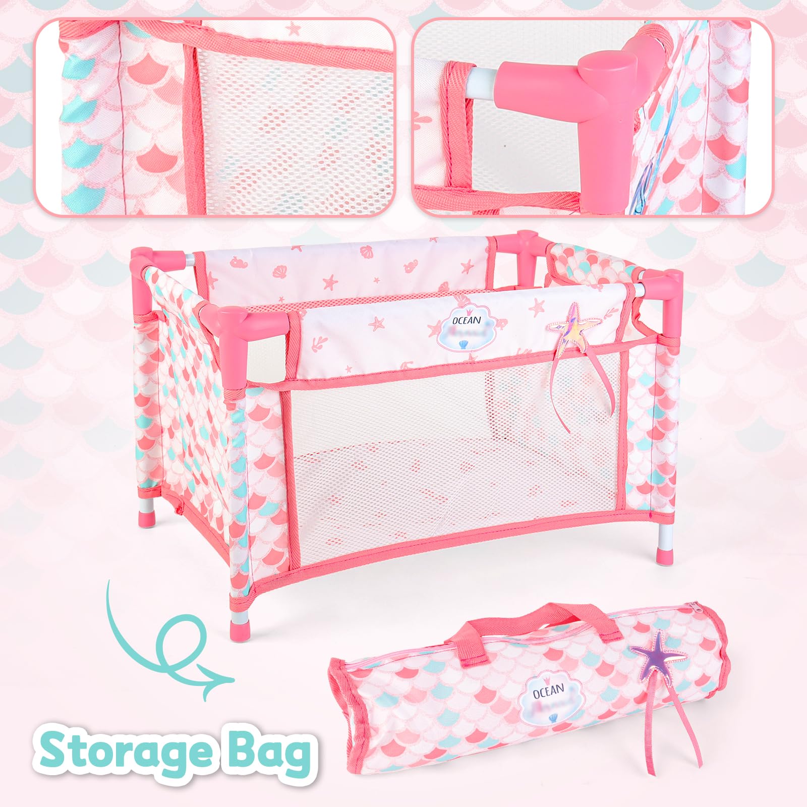 deAO travel bag keeps accessories organized during on-the-go play.