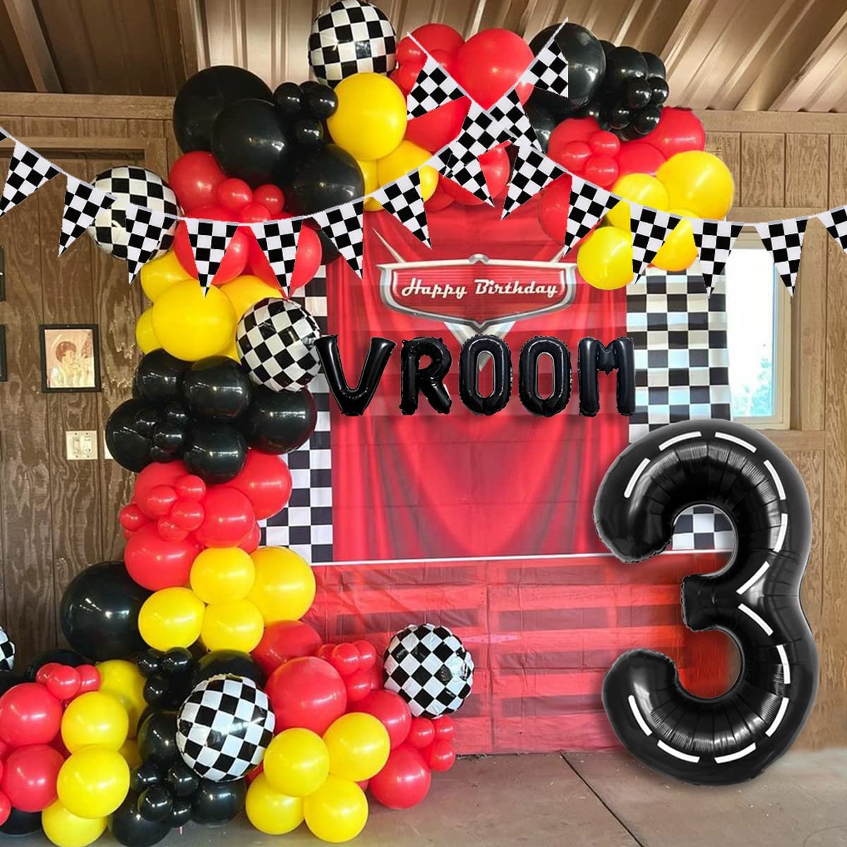 Deapeick race car balloons kit featuring 134 pieces for bold party décor