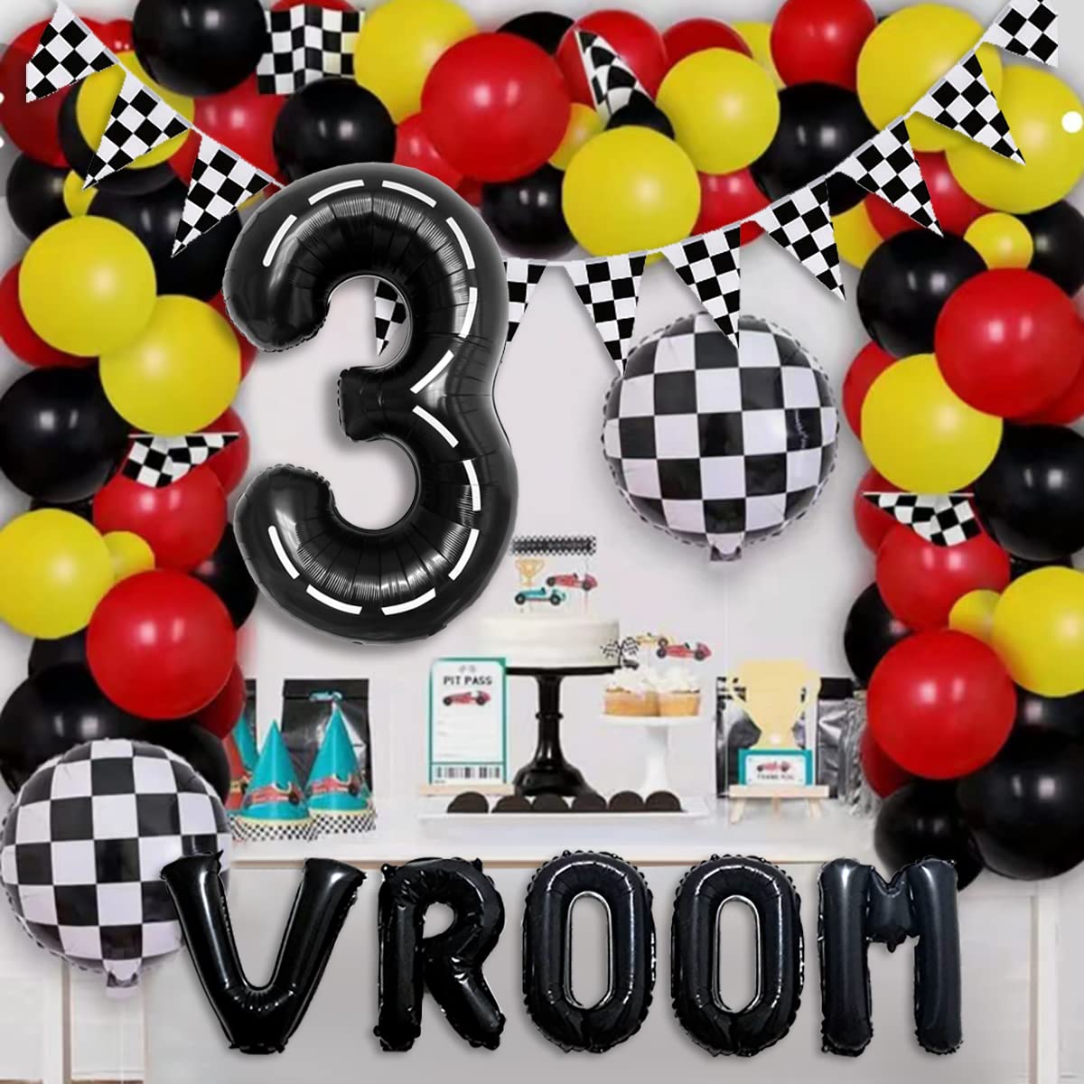 Deapeick VROOM balloon set 16-inch enhances a speedy racing vibe