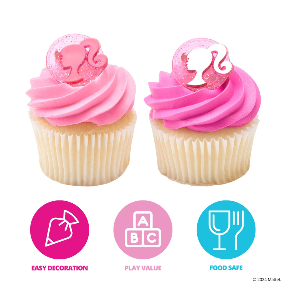 Barbie silhouette rings offer an officially licensed look for desserts.