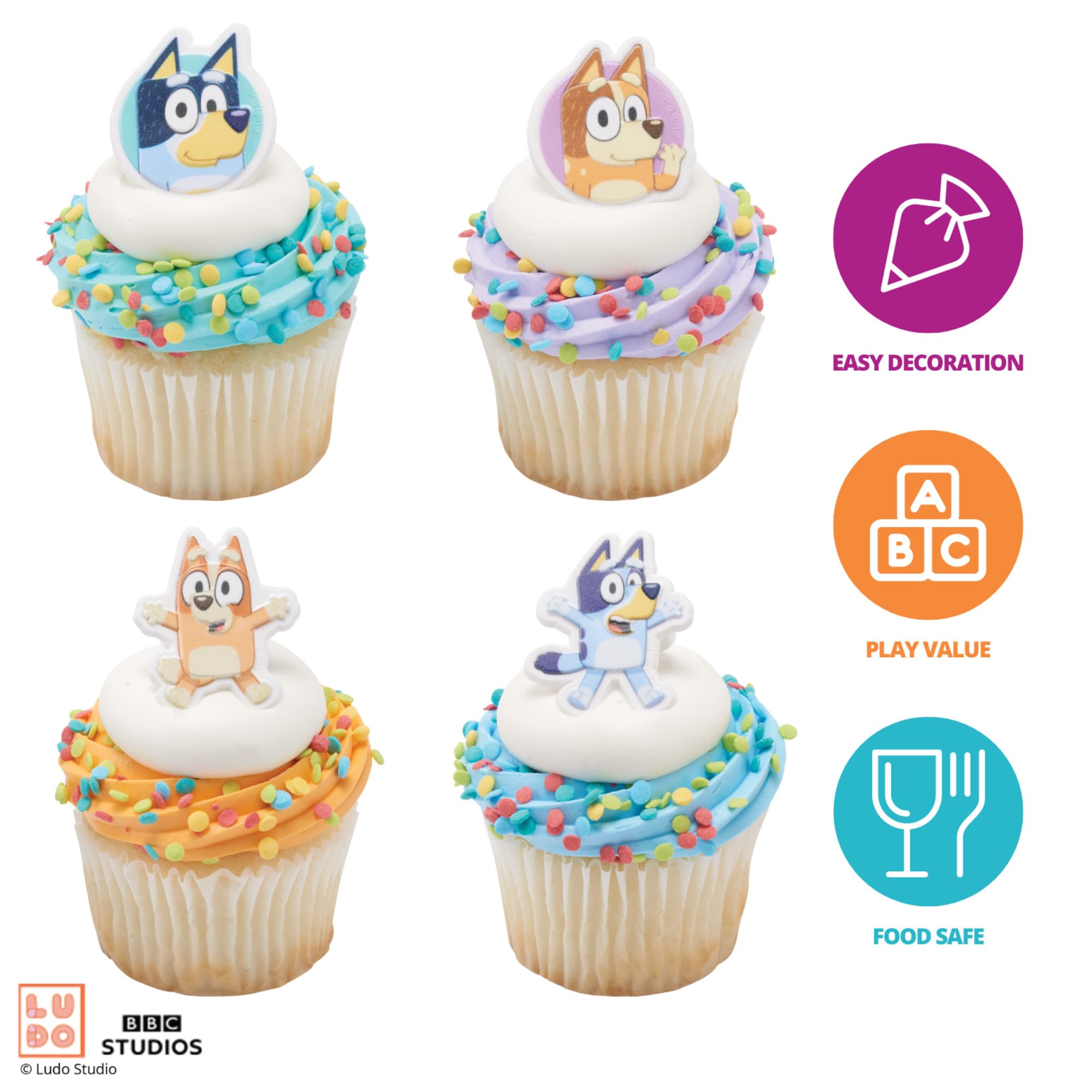 Officially licensed DecoPac rings stand steady on cakes for party displays