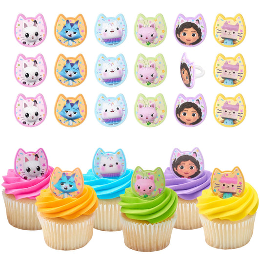 DecoPac Gabby's Dollhouse Ring Gabby adds bright, themed toppers to cupcakes.