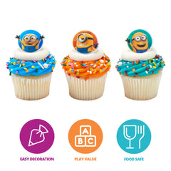 DecoPac Minions Carl cupcake ring on a cupcake for whimsy