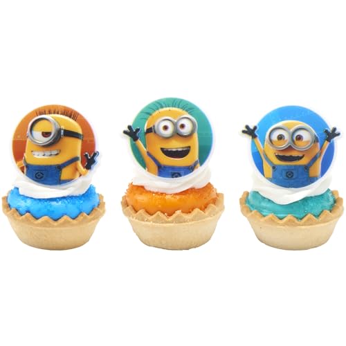 Detail shot of DecoPac Minions rings highlighting durable plastic