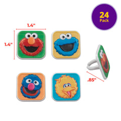 DecoPac Sesame Street rings featuring Cookie Monster, ideal for birthday cupcakes.