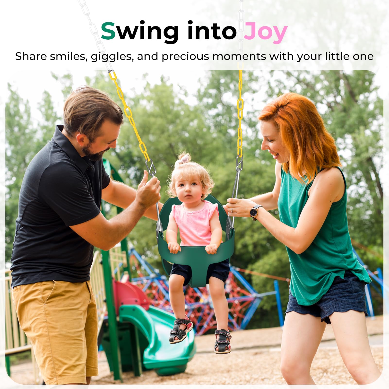DECORLIFE adjustable chain height enables versatile backyard or playground setup.