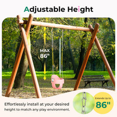 DECORLIFE outdoor-setup compatible swing attaches easily to playsets and yards.
