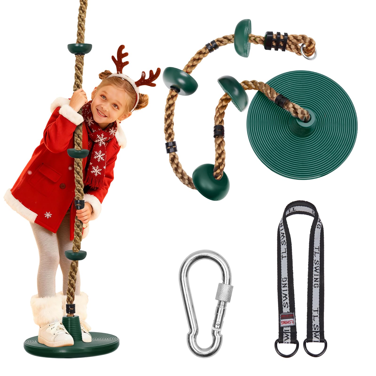 DECORLIFE tree swing with kid disc seat in use for outdoor playtime